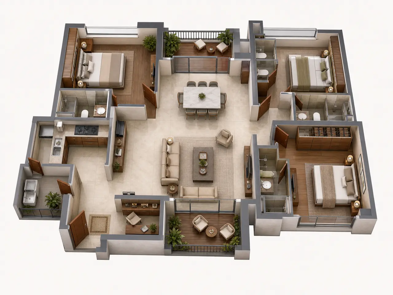 Prestige Huyilalu 3 BHK floor plan image