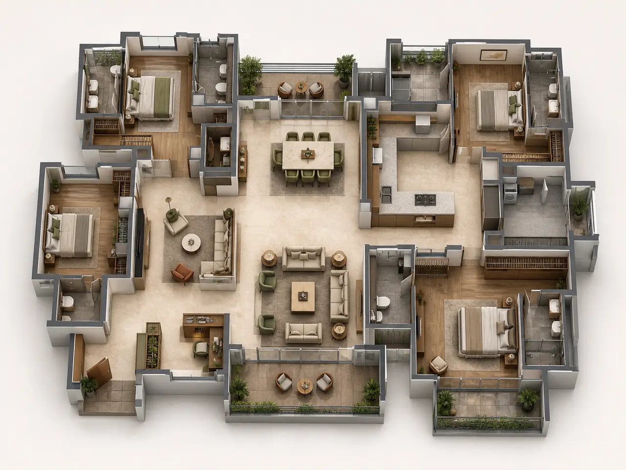 Prestige Huyilalu Possible 4 BHK floor plan image