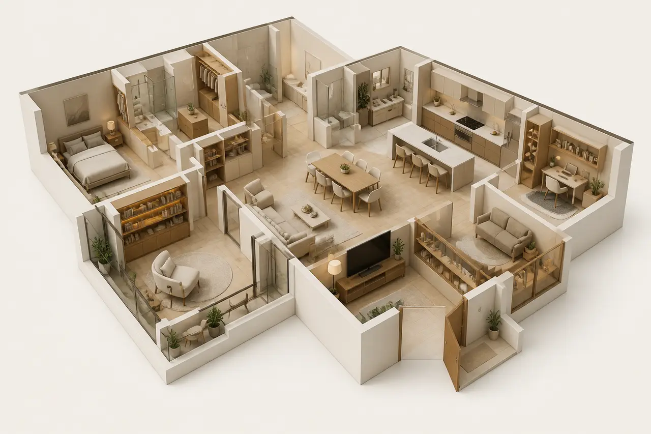 Prestige Huyilalu Residential spatial study floor plan image