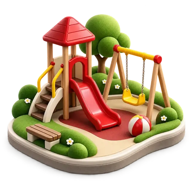Conceptual 3D children's play amenity study for Prestige Huyilalu